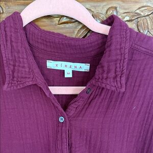 XiRENA Deep Burgundy Textured Shirt
